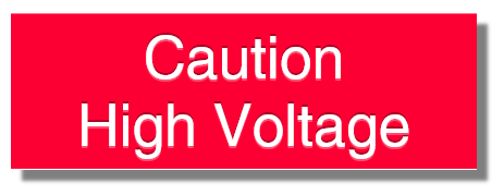 Engraved caution high voltage sign